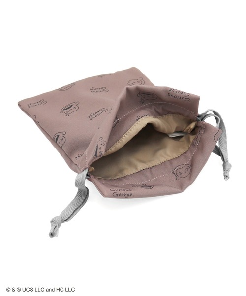 ACCOMMODE（アコモデ）の「【365Curious 】おさるのジョージ　パターン巾着ポーチ（ポーチ・レディース・アイボリー/ベージュ・FREE）」の9枚目の写真