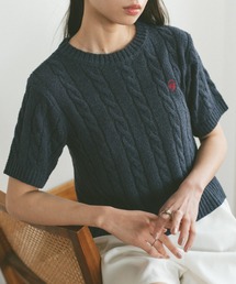 VANNIE U | オーバルロゴケーブルニット(ニット/セーター)