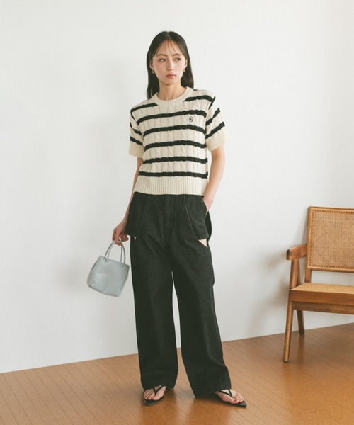 VANNIE U（ヴァニーユー）の「オーバルロゴケーブルニット（ニット/セーター・レディース・アイボリー/ブルー/ネイビー/ピンク/その他/ライトピンク・FREE）」の11枚目の写真