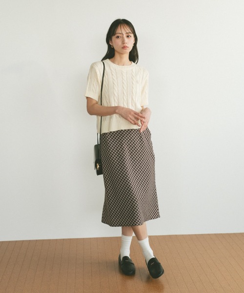 VANNIE U（ヴァニーユー）の「オーバルロゴケーブルニット（ニット/セーター・レディース・アイボリー/ブルー/ネイビー/ピンク/その他/ライトピンク・FREE）」の12枚目の写真