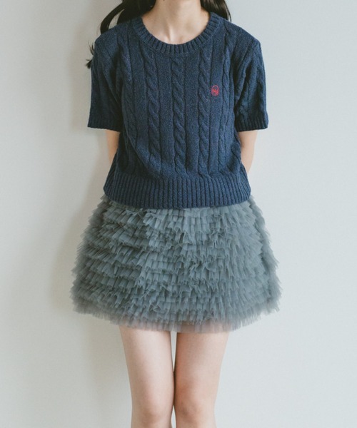 VANNIE U（ヴァニーユー）の「オーバルロゴケーブルニット（ニット/セーター・レディース・ブルー/アイボリー/ピンク/ネイビー/その他/ライトピンク・FREE）」の22枚目の写真