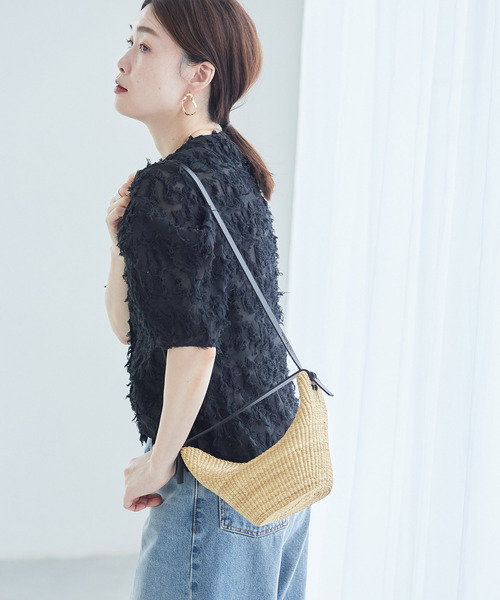 journal standard L'essage(ジャーナルスタンダードレサージュ)の「IPEKER/ジャガード タックハーフスリーブブラウス(シャツ/ブラウス・レディース・ブラック系その他/ブラック/ホワイト・FREE)」の21枚目の写真