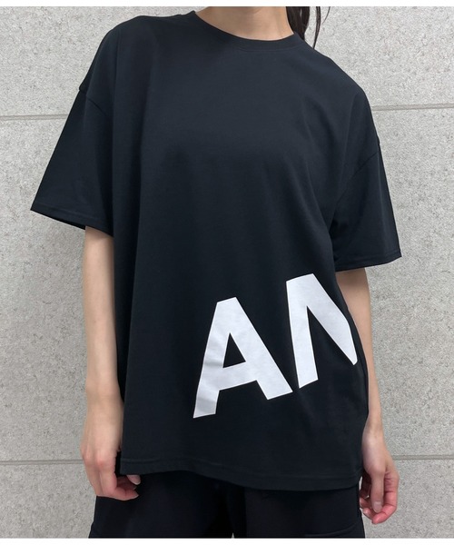 ANAP（アナップ）の「ANAPロゴ前後プリントビッグTシャツ【親子お揃い】（Tシャツ/カットソー・レディース・ライトピンク/ブラック/ホワイト・FREE）」の3枚目の写真