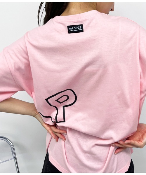 ANAP（アナップ）の「ANAPロゴ前後プリントビッグTシャツ【親子お揃い】（Tシャツ/カットソー・レディース・ライトピンク/ブラック/ホワイト・FREE）」の5枚目の写真
