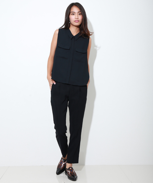 M/M ATTACHMENT（エムエムアタッチメント）の「【M/M ATTACHMENT】アイリーニダブルサテンストレートスラックス（スラックス・レディース・ホワイト/ブラック・2/1）」の13枚目の写真