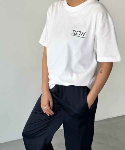 CANAL JEAN（キャナルジーン）の「1975 TOKYO　SLOW半袖Tシャツ（Tシャツ/カットソー・レディース・イエロー/ホワイト/ブラック・LARGE/X-LARGE）」の5枚目の写真