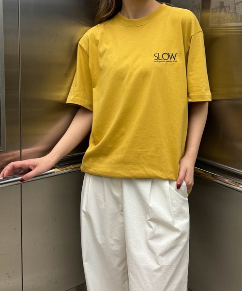 CANAL JEAN（キャナルジーン）の「1975 TOKYO　SLOW半袖Tシャツ（Tシャツ/カットソー・レディース・イエロー/ホワイト/ブラック・LARGE/X-LARGE）」の11枚目の写真