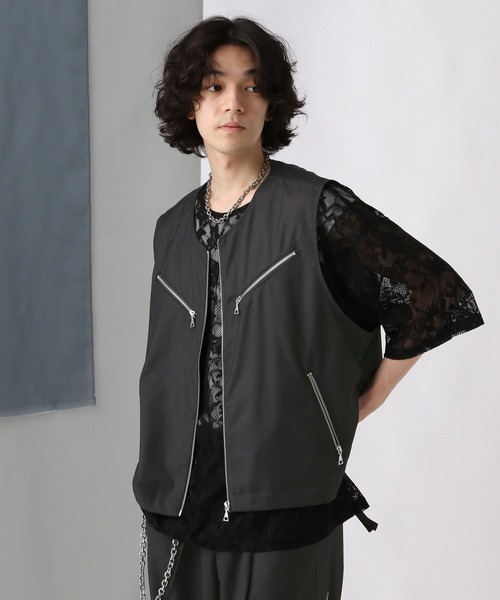 HARE（ハレ）の「ZIPデザインベスト(HARE)（ベスト）」 - WEAR