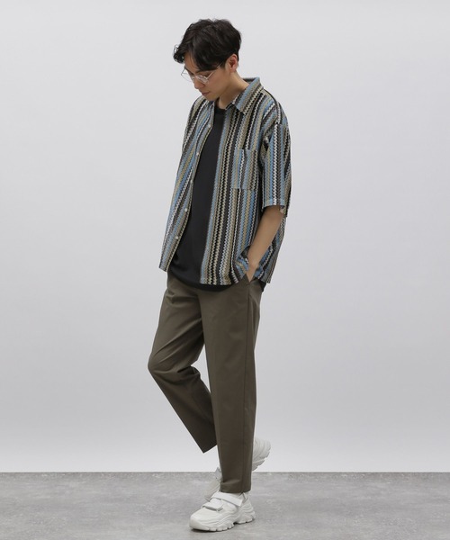 LAKOLE（ラコレ）の「ストライプレースシャツ半袖 / 112096（シャツ/ブラウス・メンズ・ブルー/ブラック/イエロー/レッド/グリーン・MEDIUM/LARGE/X-LARGE）」の7枚目の写真