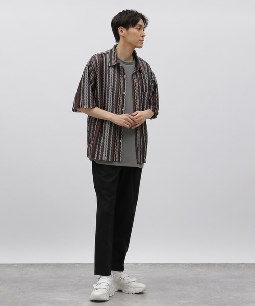 LAKOLE（ラコレ）の「ストライプレースシャツ半袖 / 112096（シャツ/ブラウス・メンズ・ブルー/ブラック/イエロー/レッド/グリーン・MEDIUM/LARGE/X-LARGE）」の9枚目の写真