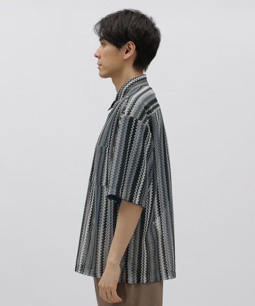 LAKOLE（ラコレ）の「ストライプレースシャツ半袖 / 112096（シャツ/ブラウス・メンズ・ブルー/ブラック/イエロー/レッド/グリーン・MEDIUM/LARGE/X-LARGE）」の12枚目の写真