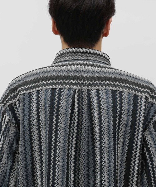 LAKOLE（ラコレ）の「ストライプレースシャツ半袖 / 112096（シャツ/ブラウス・メンズ・ブルー/ブラック/イエロー/レッド/グリーン・MEDIUM/LARGE/X-LARGE）」の14枚目の写真