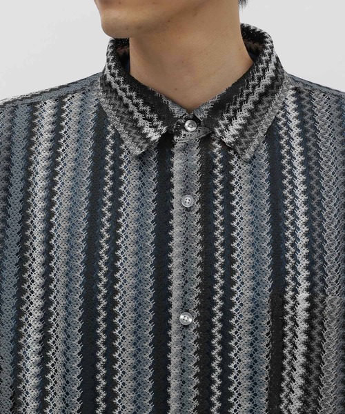 LAKOLE（ラコレ）の「ストライプレースシャツ半袖 / 112096（シャツ/ブラウス・メンズ・ブルー/ブラック/イエロー/レッド/グリーン・MEDIUM/LARGE/X-LARGE）」の15枚目の写真