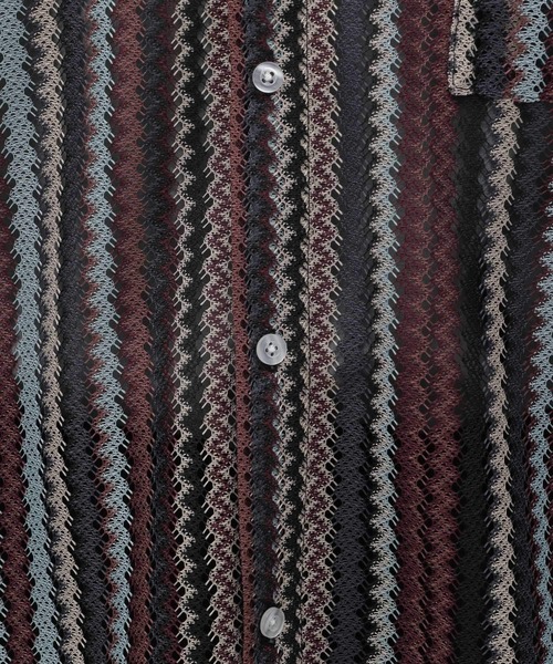 LAKOLE（ラコレ）の「ストライプレースシャツ半袖 / 112096（シャツ/ブラウス・メンズ・ブルー/ブラック/イエロー/レッド/グリーン・MEDIUM/LARGE/X-LARGE）」の22枚目の写真