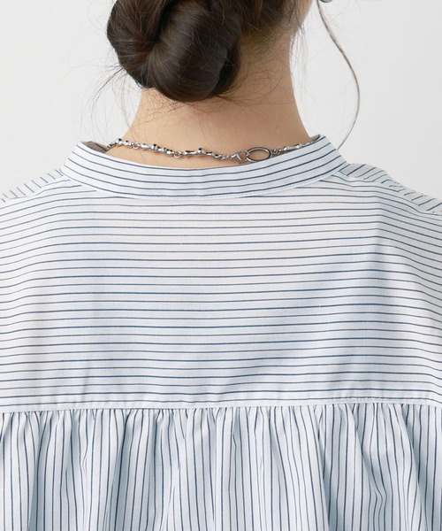 saloon（サルーン）の「SALOON(サルーン)/《再入荷》TCブロード２WAYシャツ【洗濯機洗い可】（シャツ/ブラウス・レディース・ネイビー/ホワイト/イエロー・FREE）」の19枚目の写真