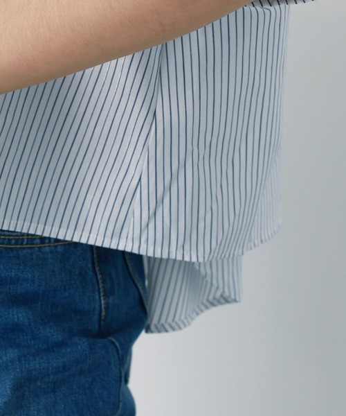 saloon（サルーン）の「SALOON(サルーン)/《再入荷》TCブロード２WAYシャツ【洗濯機洗い可】（シャツ/ブラウス・レディース・ネイビー/ホワイト/イエロー・FREE）」の18枚目の写真