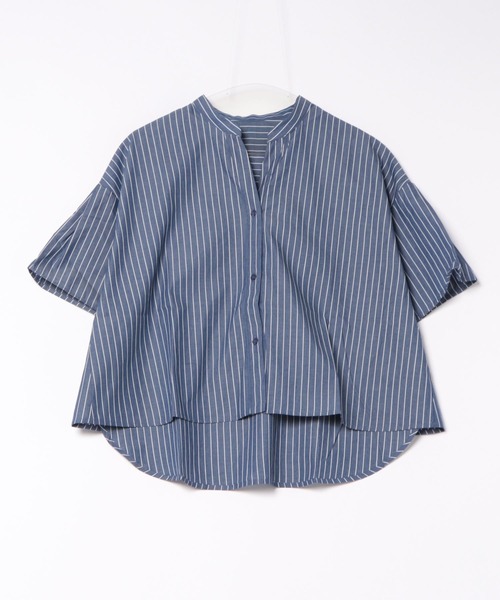 saloon（サルーン）の「SALOON(サルーン)/《再入荷》TCブロード２WAYシャツ【洗濯機洗い可】（シャツ/ブラウス・レディース・ネイビー/ホワイト/イエロー・FREE）」の12枚目の写真