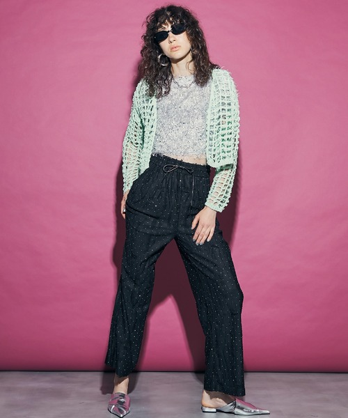 uyu.（ウユ）の「Rhinestone Damage Easy Pants / ラインストーンダメージイージーパンツ【uyu./ウユ】（その他パンツ・レディース・ブラック/ブラウン・M/S）」の15枚目の写真