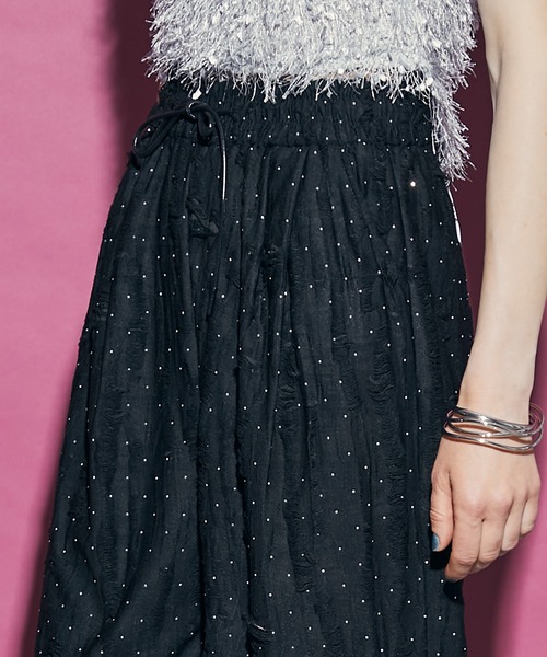 uyu.（ウユ）の「Rhinestone Damage Easy Pants / ラインストーンダメージイージーパンツ【uyu./ウユ】（その他パンツ・レディース・ブラック/ブラウン・M/S）」の21枚目の写真