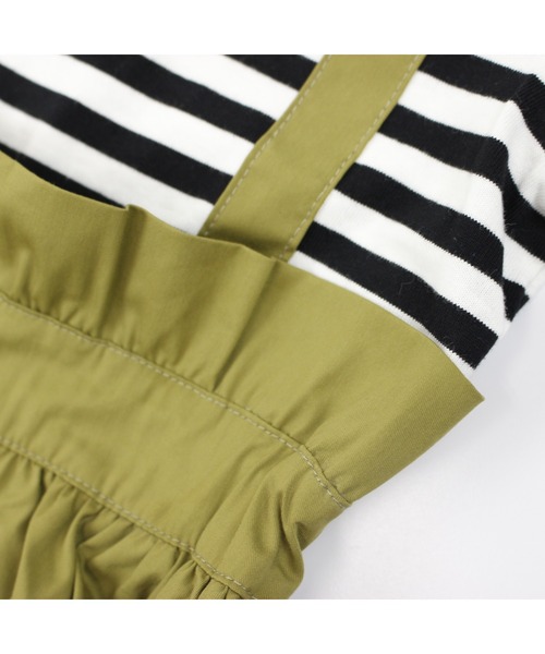 maarook（マルーク）の「ライトストレッチツイルｘボーダージャスカ風ワンピース（ワンピース・キッズ・グリーン・90cm/100cm/110cm/120cm/130cm）」の13枚目の写真