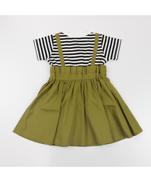 maarook（マルーク）の「ライトストレッチツイルｘボーダージャスカ風ワンピース（ワンピース・キッズ・グリーン・90cm/100cm/110cm/120cm/130cm）」の14枚目の写真