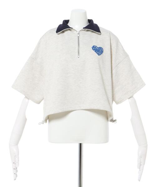 INGNI(イング)の「ハーフZIP裾ドロストBackハートトップス(スウェット・レディース・ブラック×ホワイト/ホワイト×ブルー/ベージュ系その他3/ベージュ系その他4・M)」の5枚目の写真