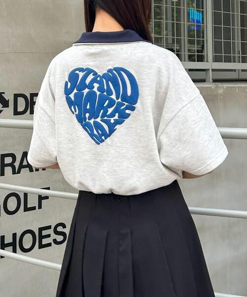 INGNI(イング)の「ハーフZIP裾ドロストBackハートトップス(スウェット・レディース・ブラック×ホワイト/ホワイト×ブルー/ベージュ系その他3/ベージュ系その他4・M)」の11枚目の写真