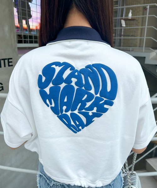 INGNI(イング)の「ハーフZIP裾ドロストBackハートトップス(スウェット・レディース・ブラック×ホワイト/ホワイト×ブルー/ベージュ系その他3/ベージュ系その他4・M)」の18枚目の写真