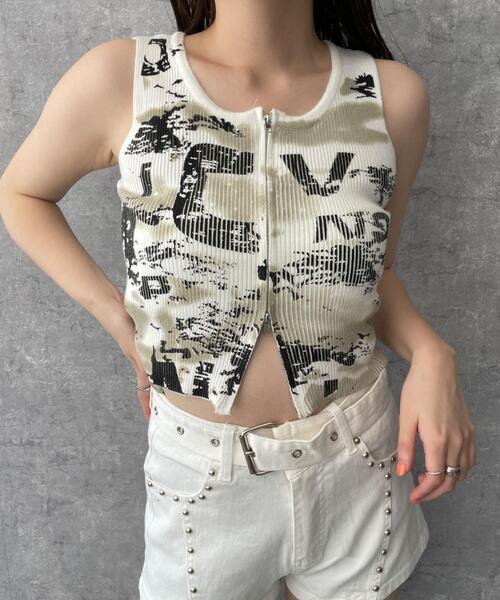 HYSTERICGLAMOUR Death Disco スタッズ付きタンクトップ SKUL WOMAN タンクトップ（タンクトップ）｜HYSTERIC GLAMOUR
