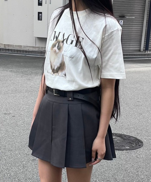fiere(フィエール)の「ビッグキャットプリント半袖Tシャツ(Tシャツ/カットソー・レディース・アイボリー/ホワイト/A/B・L/M/XL/SMALL/MEDIUM/LARGE)」の8枚目の写真