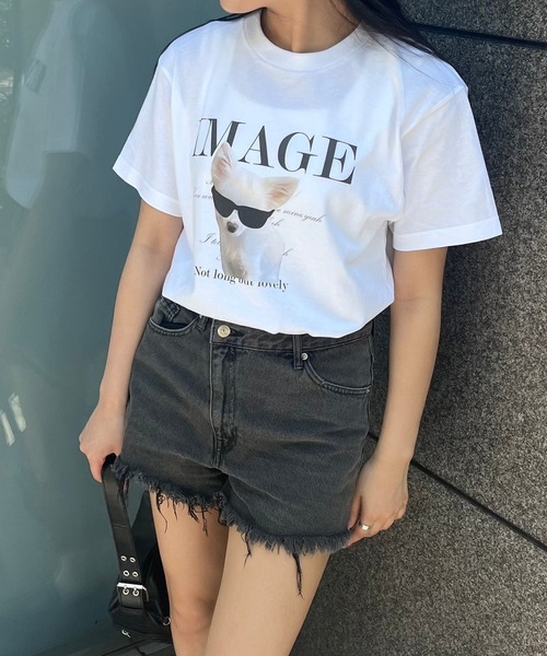 fiere(フィエール)の「ビッグキャットプリント半袖Tシャツ(Tシャツ/カットソー・レディース・アイボリー/ホワイト/A/B・L/M/XL/SMALL/MEDIUM/LARGE)」の18枚目の写真