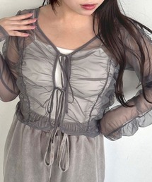 OLIVE des OLIVE | シャーリングチュールカーデ 1041060850(カーディガン/ボレロ)