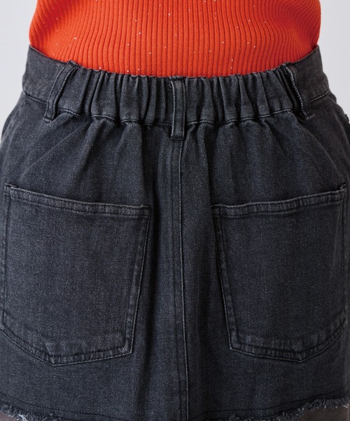 LAVEANGE（ラビアンジェ）の「スエード切替デニムスカート（デニムスカート・レディース・ネイビー/ブラック・M/L/LL/3L/4L）」の9枚目の写真