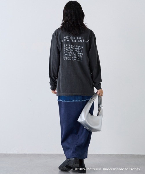 LAVEANGE（ラビアンジェ）の「スエード切替デニムスカート（デニムスカート・レディース・ネイビー/ブラック・M/L/LL/3L/4L）」の7枚目の写真