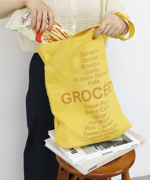 セール】グロサリーマルシェトートバッグ/ロゴ入りトートバッグ（エコ