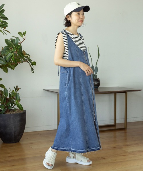 LEPSIM（レプシィム）の「【産前・産後対応】マタニティ／2WAYデニムジャンスカ　116953（マタニティウェア/グッズ・レディース・チャコールグレー/ブルー・FREE）」の11枚目の写真