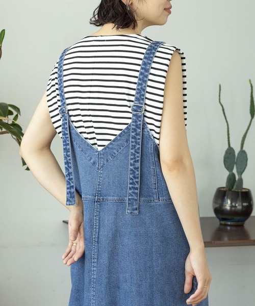 LEPSIM（レプシィム）の「【産前・産後対応】マタニティ／2WAYデニムジャンスカ　116953（マタニティウェア/グッズ・レディース・チャコールグレー/ブルー・FREE）」の9枚目の写真