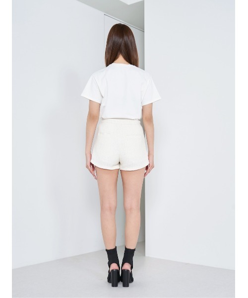 Darich キルティングアップリケTシャツ ブラック Darich - darich キルティングアップリケビジューTシャツの通販