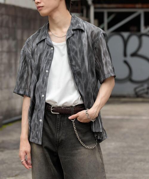 SENSE OF PLACE by URBAN RESEARCH（センスオブプレイスバイアーバンリサーチ）の「マーブルプリントオープンカラーシャツ（シャツ/ブラウス・メンズ・その他1/その他3/その他2・MEDIUM/LARGE）」の4枚目の写真