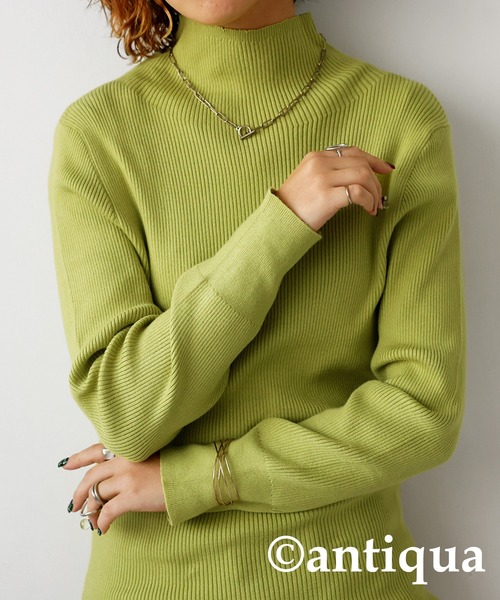美品　値下げ　試着のみ　alice auaa ハイネックニット 非ウール】【華奢見え効果抜群！】総針ハイネックニット | LOUNGEDRESS