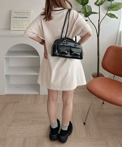 apres jour clair（アプレジュールクレア）の「【apres jour clair】オーバーサイズポロチュニック【ZOZOTOWN限定アイテム】（ワンピース・レディース・アイボリー/グレー/ブラック・X-LARGE/フリー）」の6枚目の写真