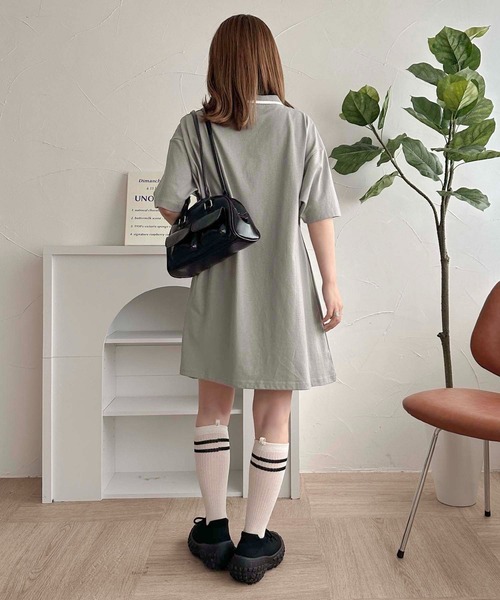 apres jour clair（アプレジュールクレア）の「【apres jour clair】オーバーサイズポロチュニック【ZOZOTOWN限定アイテム】（ワンピース・レディース・アイボリー/グレー/ブラック・X-LARGE/フリー）」の20枚目の写真