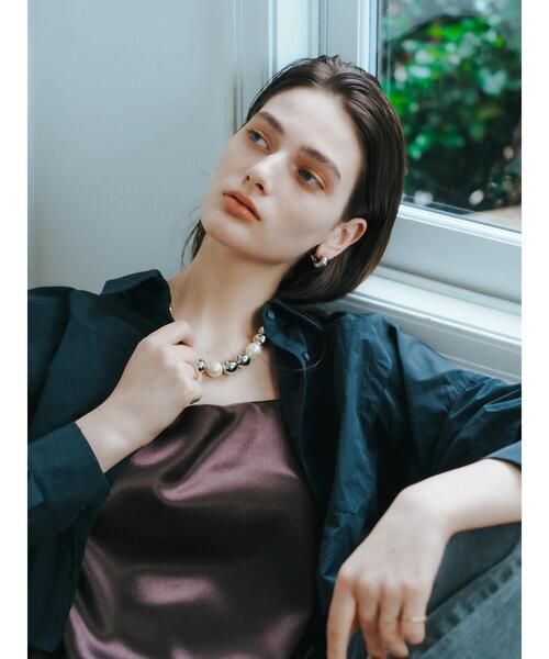 YECCA VECCA（イェッカヴェッカ）の「パールMIXメタルチャンキーネックレス（ネックレス・レディース・アンティークシルバー/シルバー・FREE）」の6枚目の写真