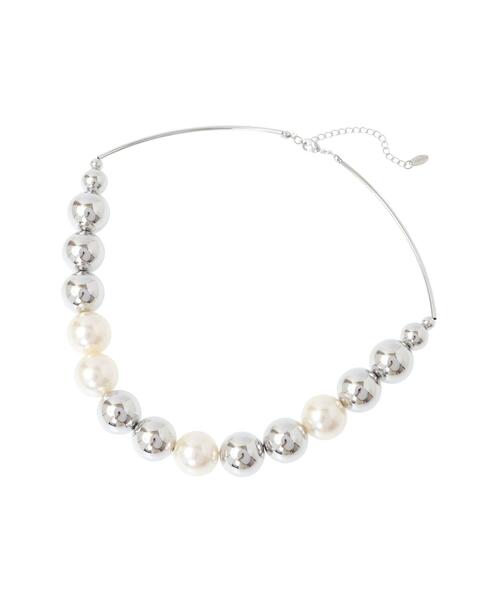 YECCA VECCA（イェッカヴェッカ）の「パールMIXメタルチャンキーネックレス（ネックレス・レディース・アンティークシルバー/シルバー・FREE）」の14枚目の写真