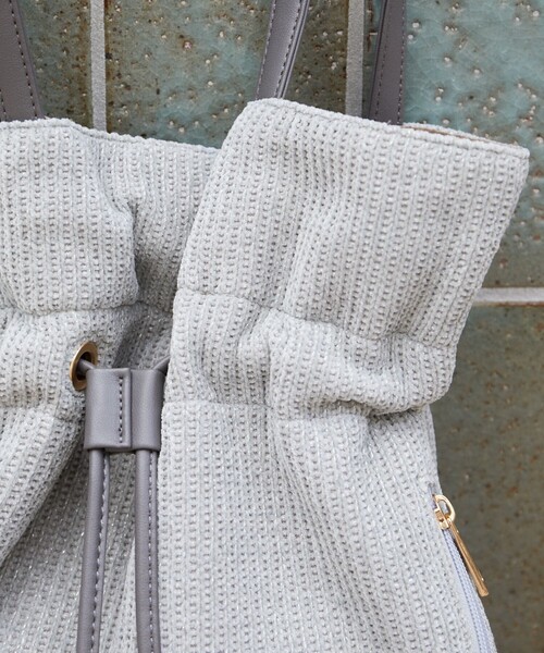 FREAK'S STORE（フリークスストア）の「限定展開　レザー ハンドル ラメ 巾着バッグ（トートバッグ・レディース・ナチュラル/グレー/ブラック・ONE SIZE）」の10枚目の写真