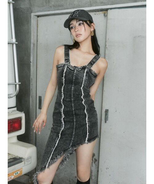 EVRIS（エヴリス）の「ラインストーンロゴデニムキャップ（キャップ・レディース・ブラック・FREE）」の3枚目の写真