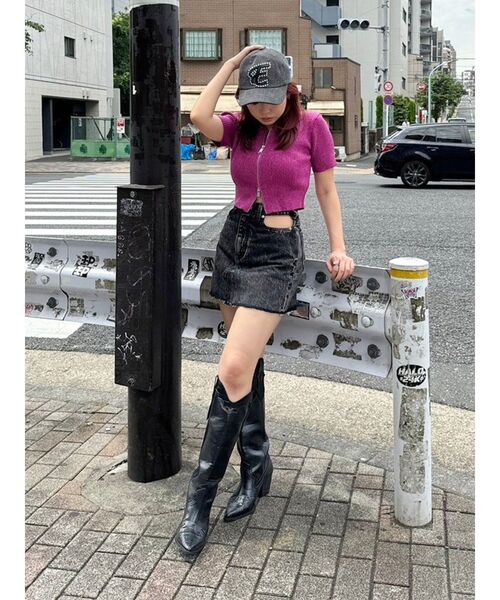 EVRIS（エヴリス）の「ラインストーンロゴデニムキャップ（キャップ・レディース・ブラック・FREE）」の10枚目の写真