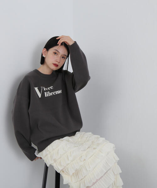 N.（N. Natural Beauty Basic）（エヌエヌナチュラルビューティーベーシック）の「◆ジャガードロゴニット（ニット/セーター・レディース・チャコールグレー/ベージュ/ネイビー・MEDIUM）」の21枚目の写真