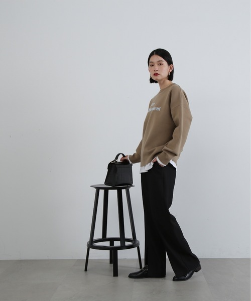 N.（N. Natural Beauty Basic）（エヌエヌナチュラルビューティーベーシック）の「◆ジャガードロゴニット（ニット/セーター・レディース・チャコールグレー/ベージュ/ネイビー・MEDIUM）」の7枚目の写真