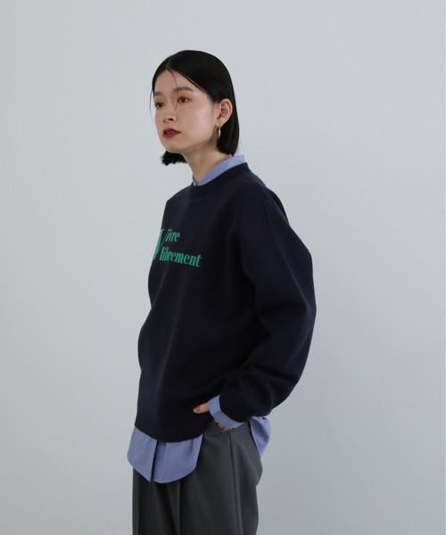 N.（N. Natural Beauty Basic）（エヌエヌナチュラルビューティーベーシック）の「◆ジャガードロゴニット（ニット/セーター・レディース・チャコールグレー/ベージュ/ネイビー・MEDIUM）」の10枚目の写真